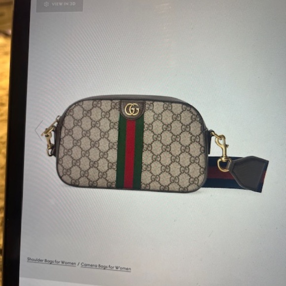 Ophidia GG small crossbody bag w/ red & blue shoulder strap &leather wrist Strap - Picture 1 of 2